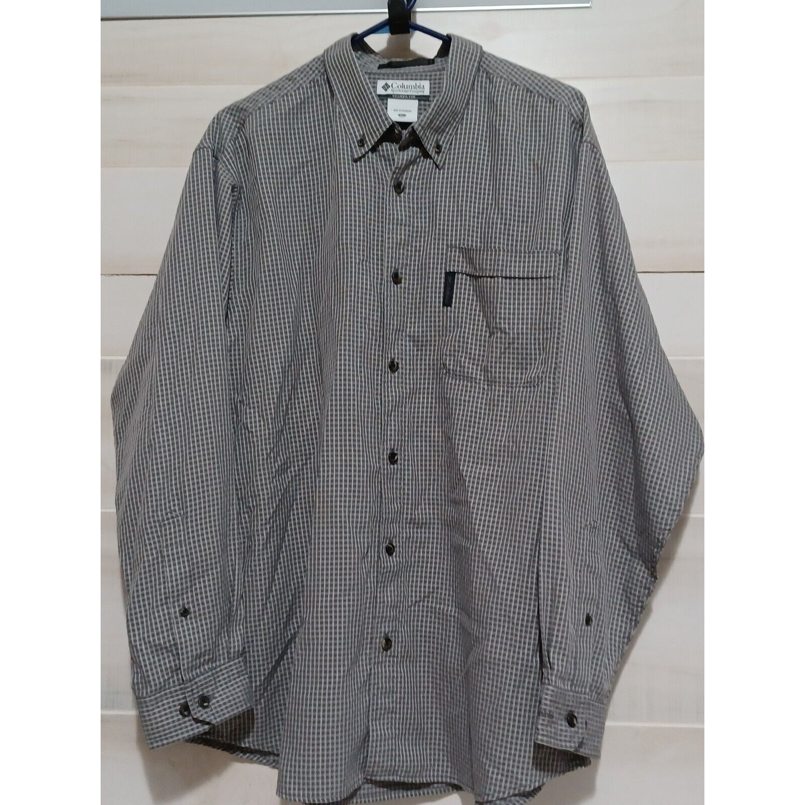 Columbia Men's Gray Long Sleeve Button Up Shirt Size Xl